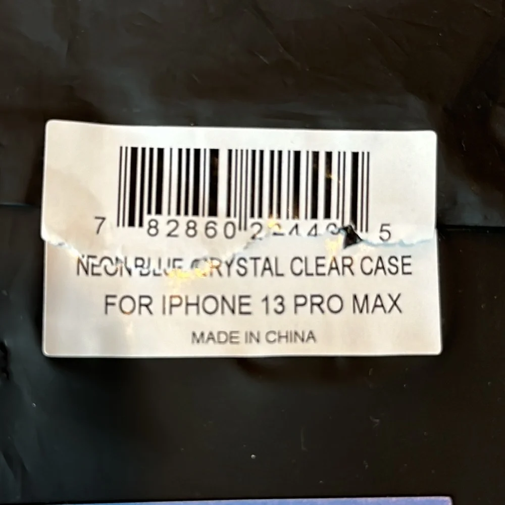 NWOT Felony Case iPhone 13 Pro Max Neon Blue Crystal Clear Phone Case